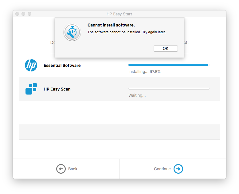 Hp Easy Start Cannot Install Software Mac
